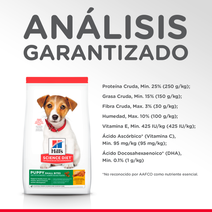 Hills Puppy small bites receta de harina de pollo y cebada alimento para perro, , large image number null