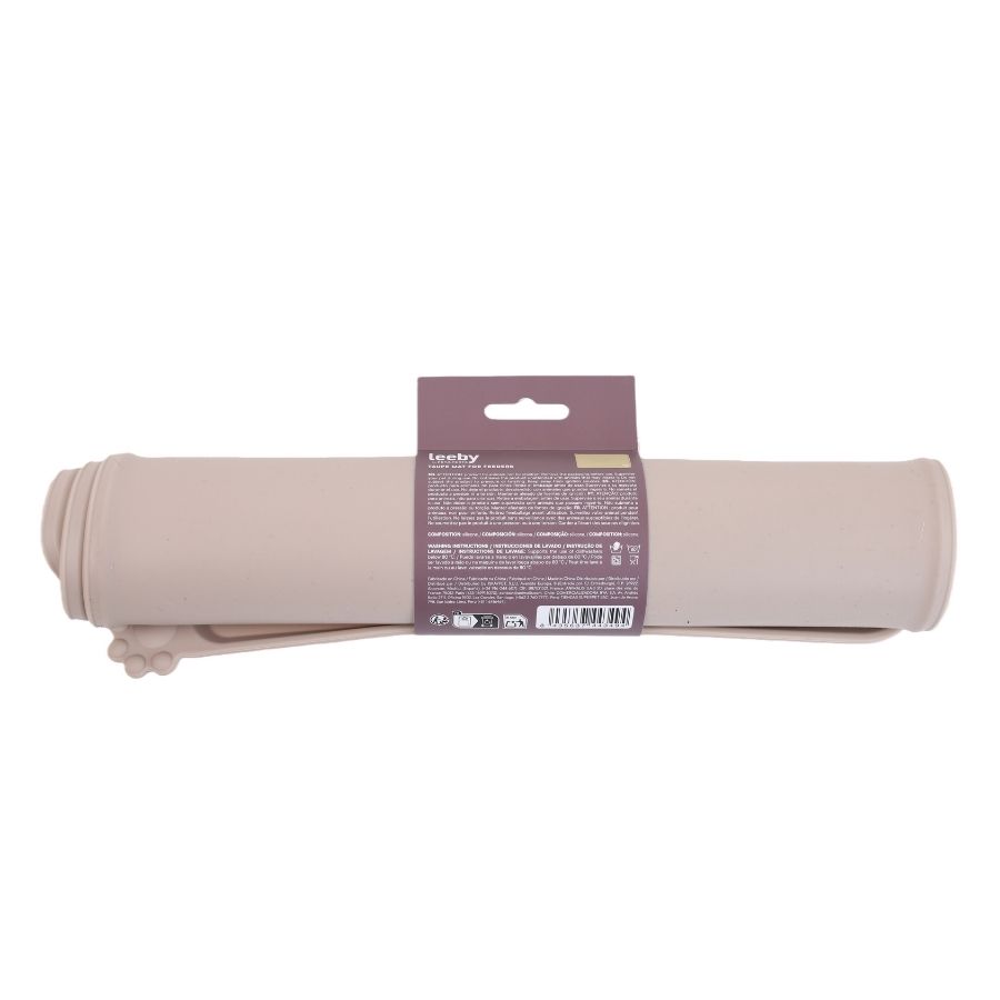 Leeby alfombrilla para mascotas para platos color taupe, , large image number null