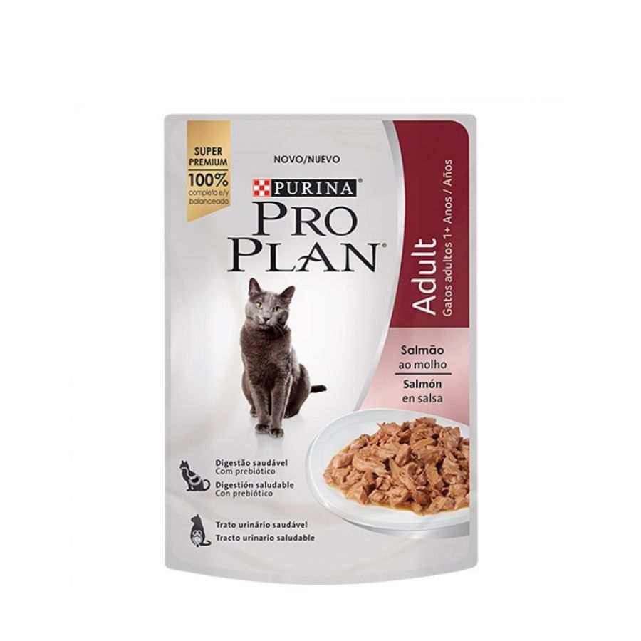 Proplan wet pouch adult sabor 85GR salm&oacute;n alimento h&uacute;medo para gatos, , large image number null