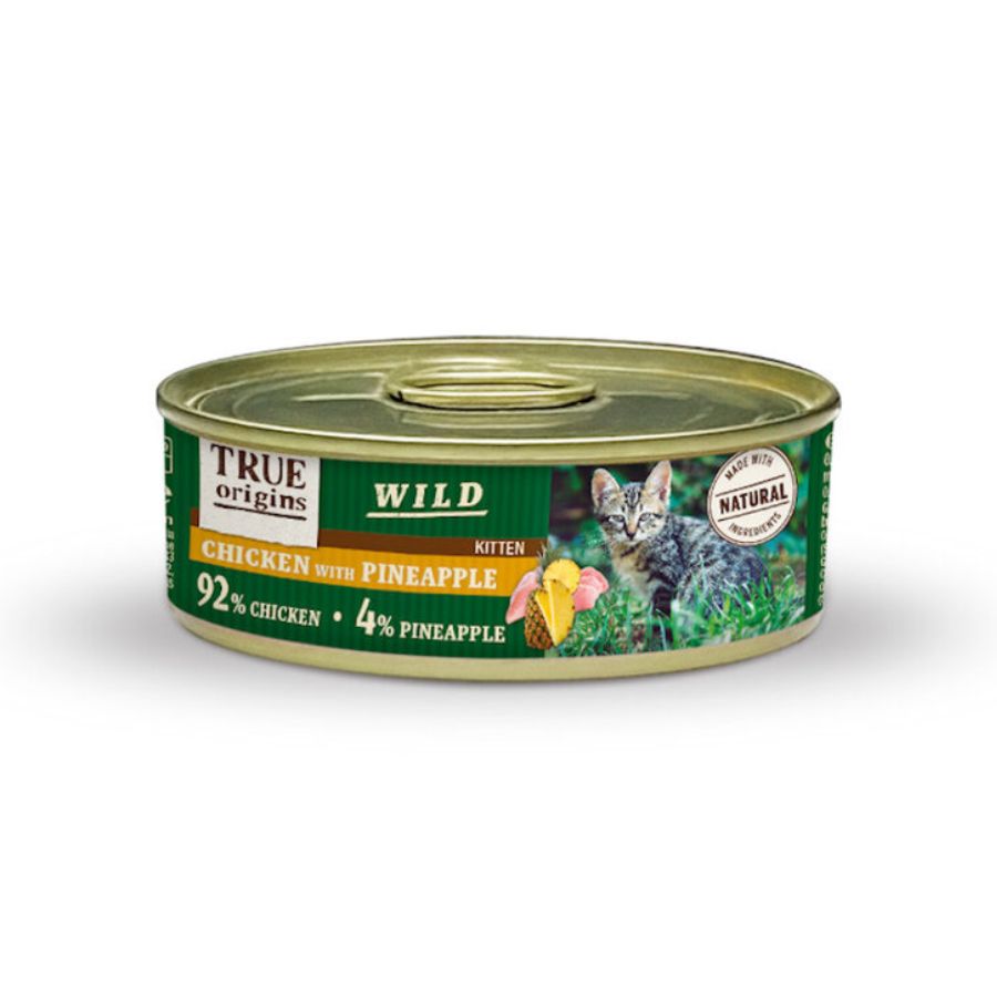 True Origins Wild Kitten pollo con piña alimento húmedo para gatos 85 GR