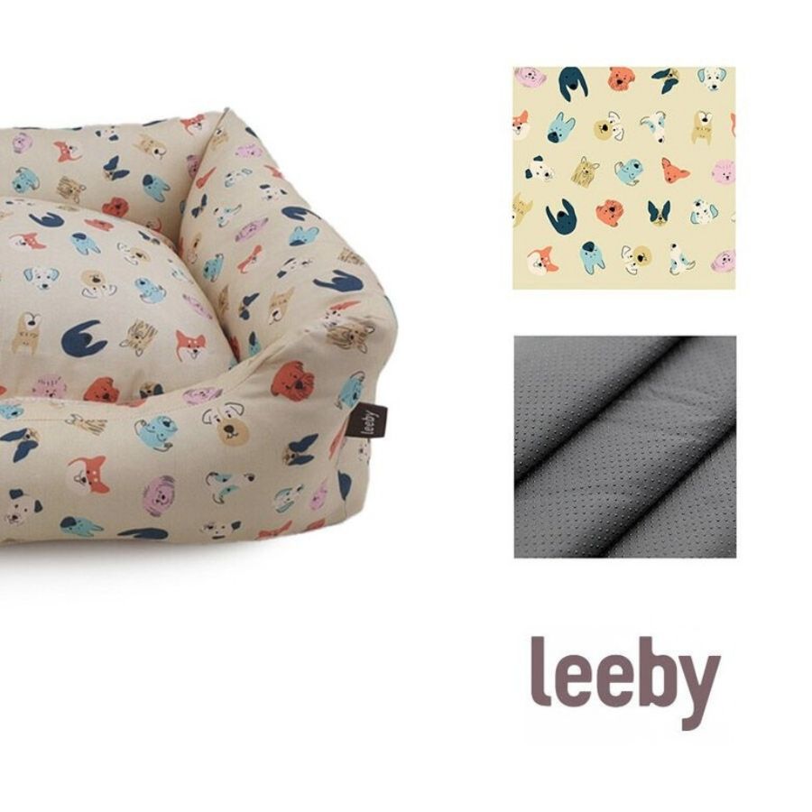 Leeby Cuna Desenfundable Beige Estampado Cómic para perros, , large image number null