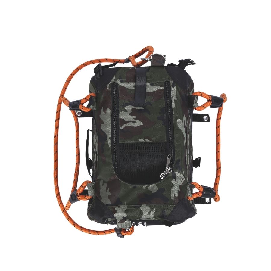 Mpets portamascotas de viaje 2 en 1 con correa y cintur&oacute;n camuflaje color naranjo, , large image number null