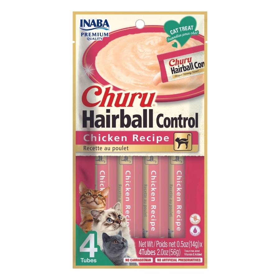 Churu receta de pollo con control de bolas de pelo para gatos 56 GR, , large image number null