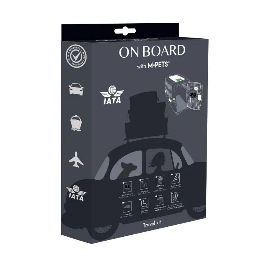 Kit de viaje para transportador de mascotas compatible iata con plato y accesorios