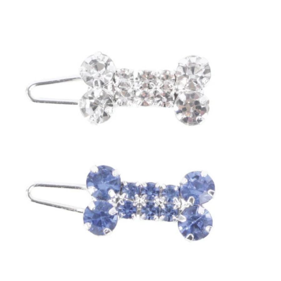 Mpets Set clips con forma de hueso para cabello para mascotas