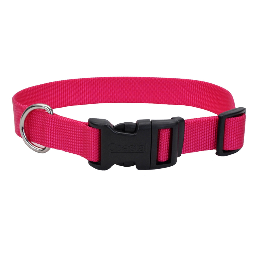 Collar de perro ajustable con hebilla de pl&aacute;stico color rosado, , large image number null
