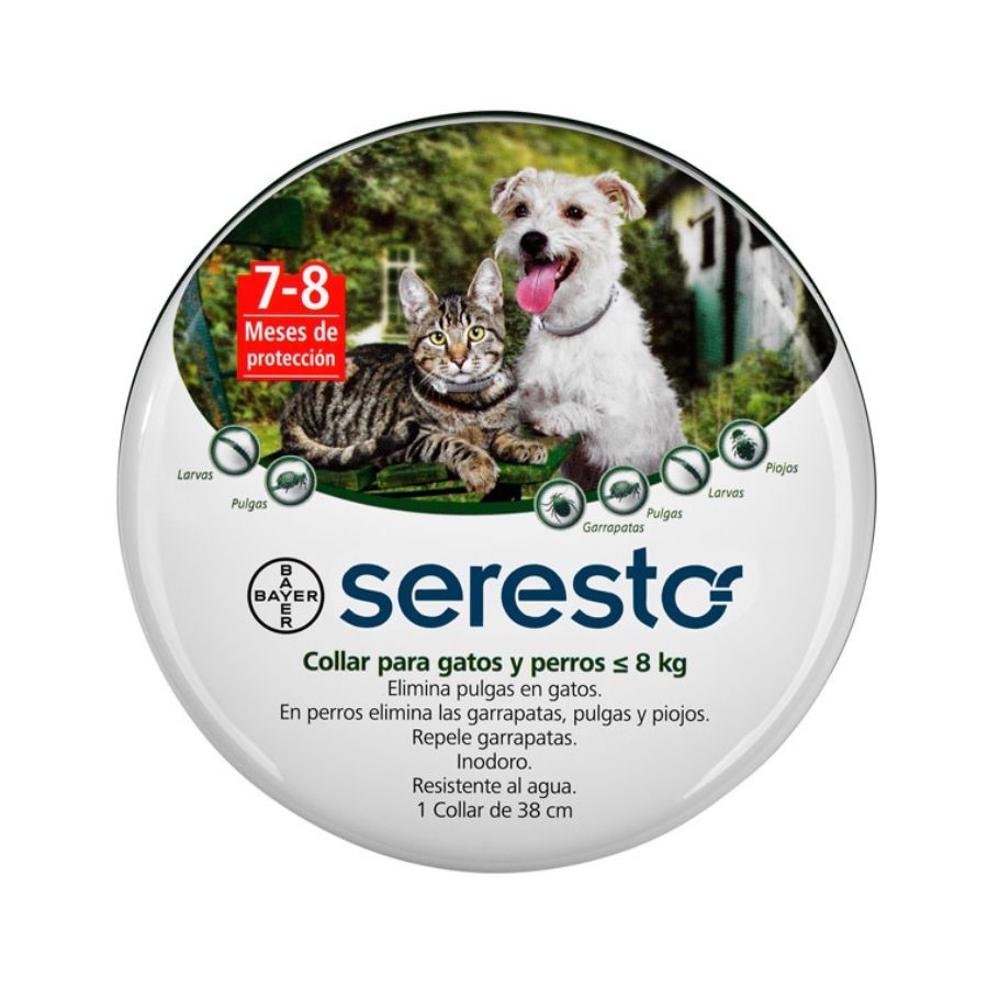 Desparasitante seresto collar para gatos y perros antiparasitarios perros y gatos hasta 8 KG