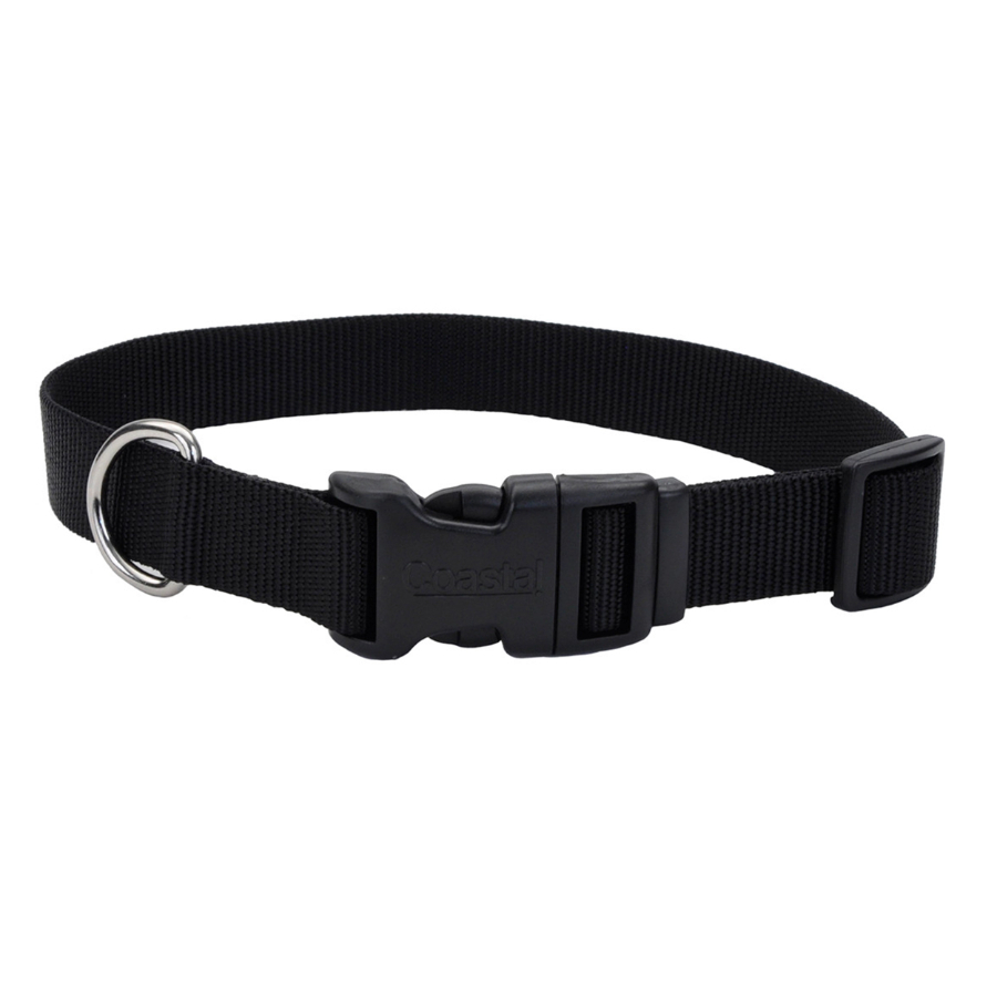 Collar para perro ajustable con hebilla de plástico color negro, , large image number null