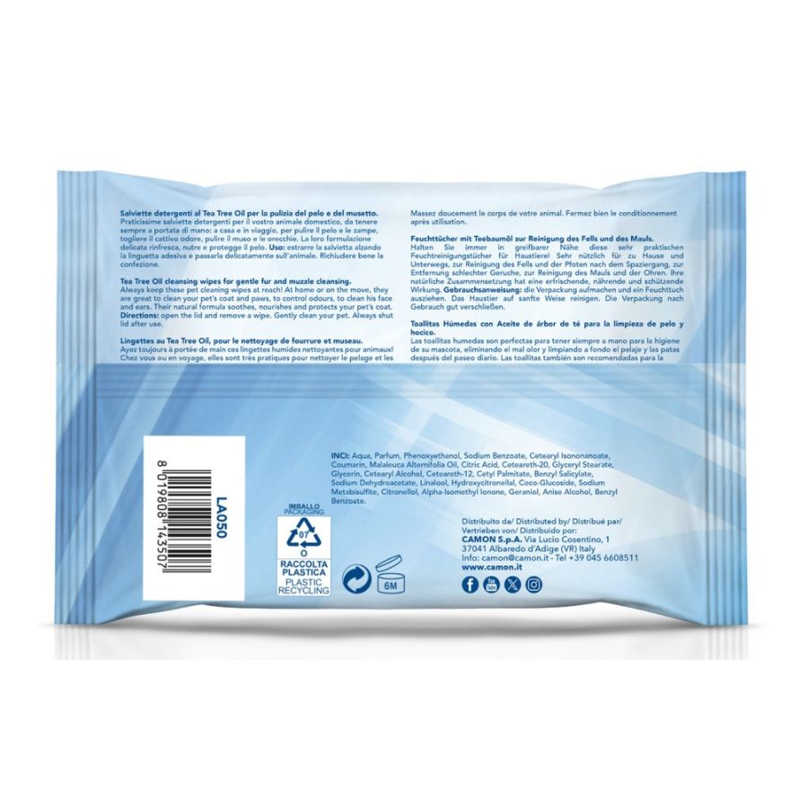 Toallitas húmedas con aceite de árbol del té para mascotas, , large image number null