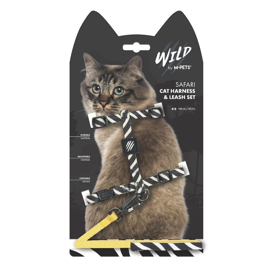 Juego de arnés y correa para gatos Wild safari, , large image number null