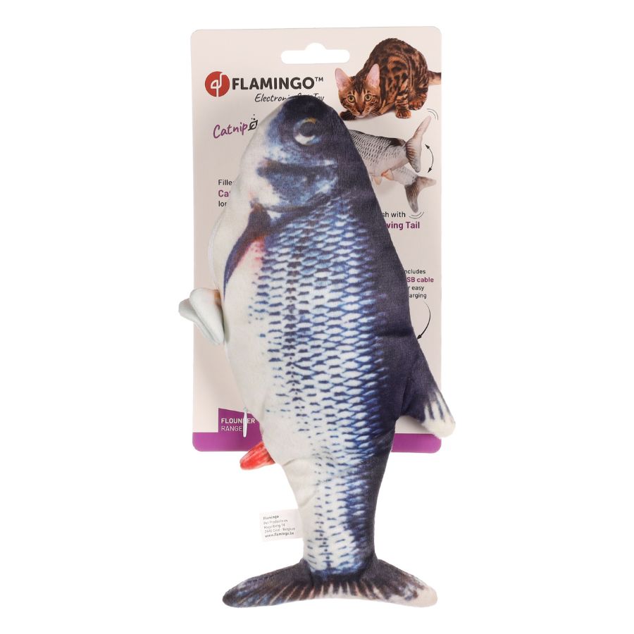 Flamingo Flounder Pez de Juguete Eléctrico para gatos 29cm, , large image number null