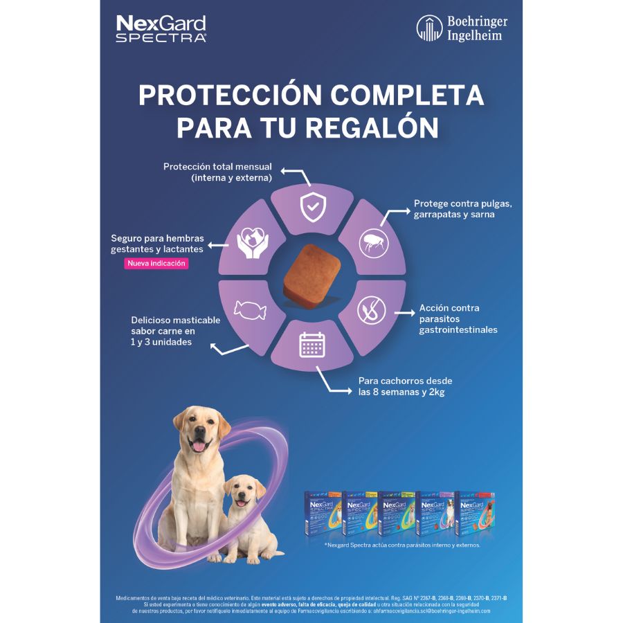 Desparasitante Nexgard Spectra 3comp para perros de 30,1 a 60 KG, , large image number null
