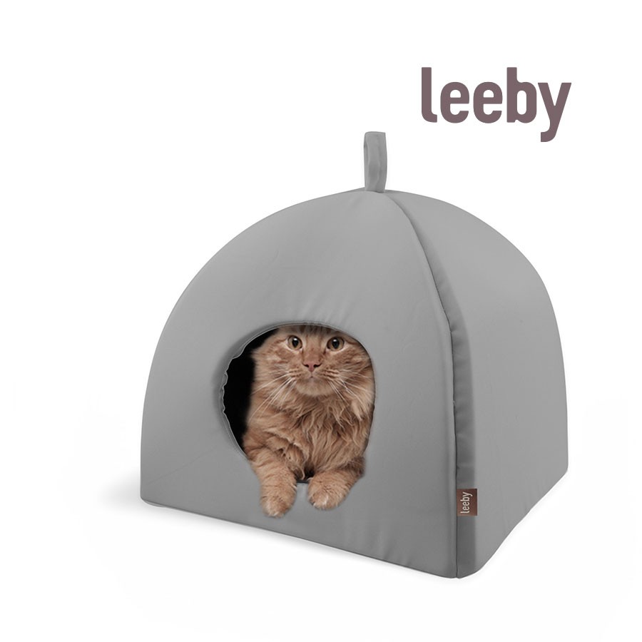 Leeby Iglú Antideslizante Gris para gatos