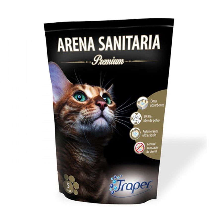 Arena para gatos sanitaria premium traper 5 KG, , large image number null