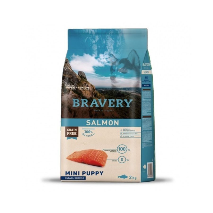 Bravery Dog Salmon Mini Puppy Small Breeds alimento para perro, , large image number null
