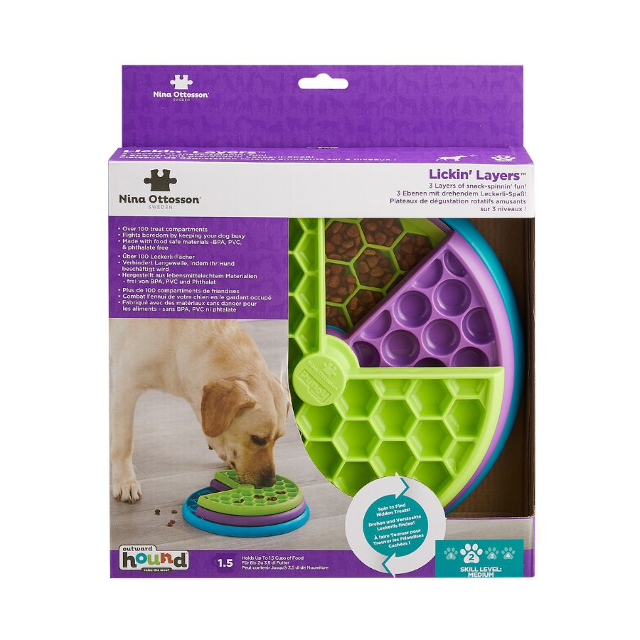 Outward Hound Nina Ottosson Lickin' Layers Juguete Interactivo con Chuches para perros, , large image number null