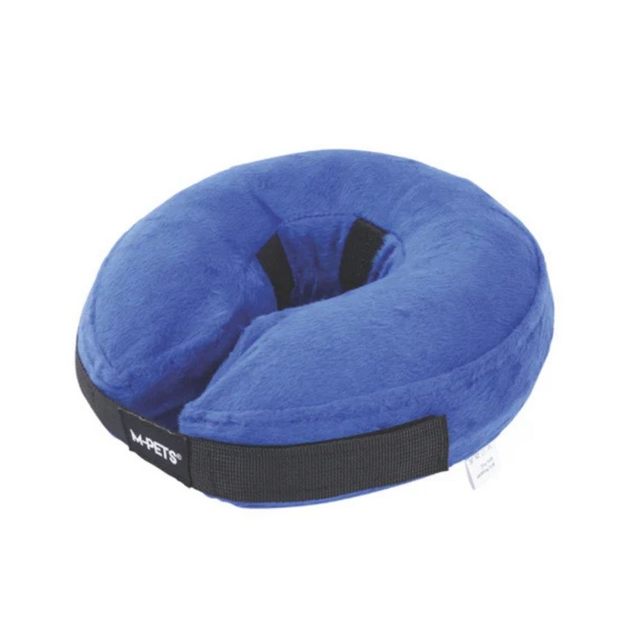 Mpets Collar protector inflable color azul para perros