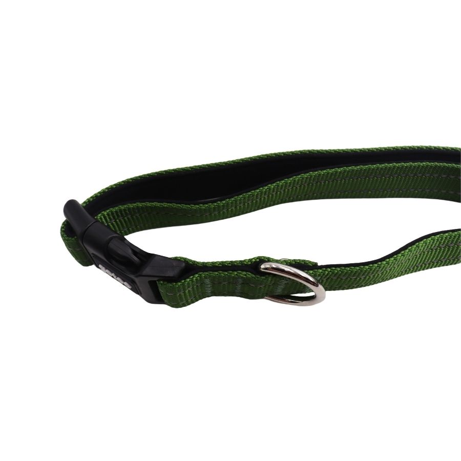 Collar verde reflectante con acolchado ajustable para perros, , large image number null