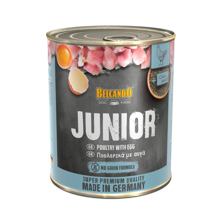 Belcando lata junior ave y huevo 800GR alimento húmedo para perros