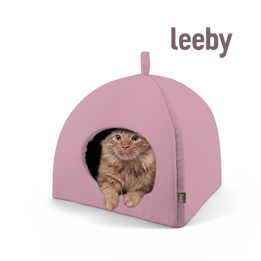 Leeby Iglú Antideslizante Rosa para gatos