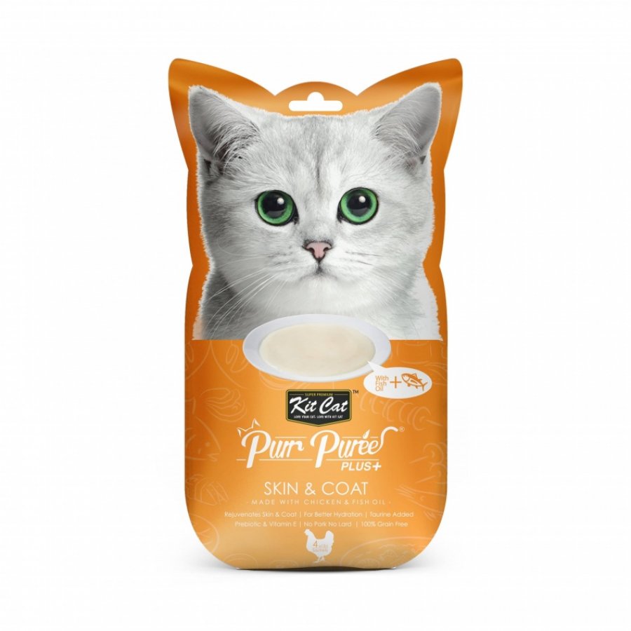 Kit-cat purr puree plus + skin & coat (chicken) 60 GR, , large image number null
