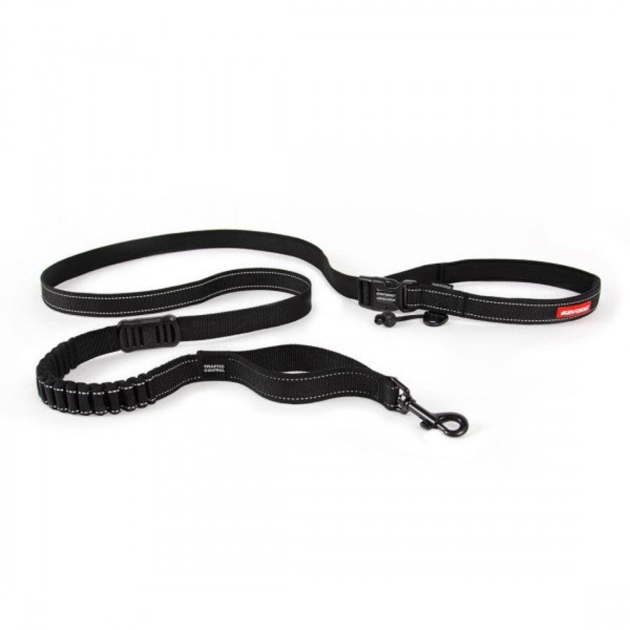 Correa para perros EzyDog Road Runner negra con tecnología Zero Shock Negro