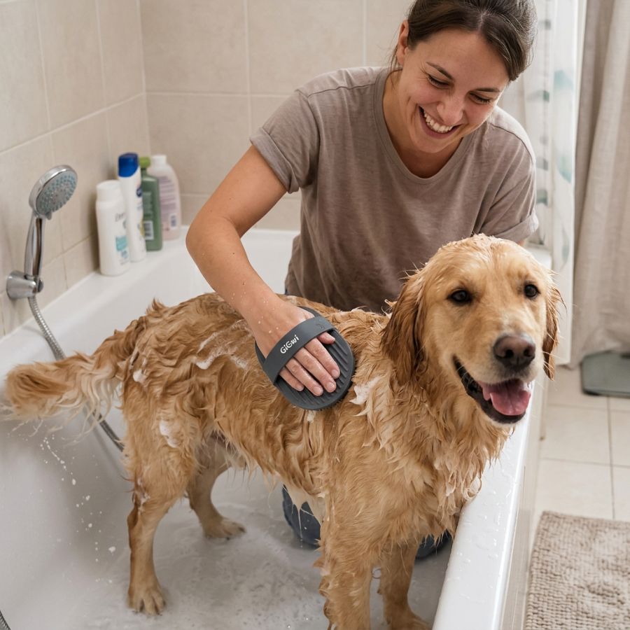 Gigwi cepillo de ba&ntilde;o para perros para masajes relajantes, , large image number null