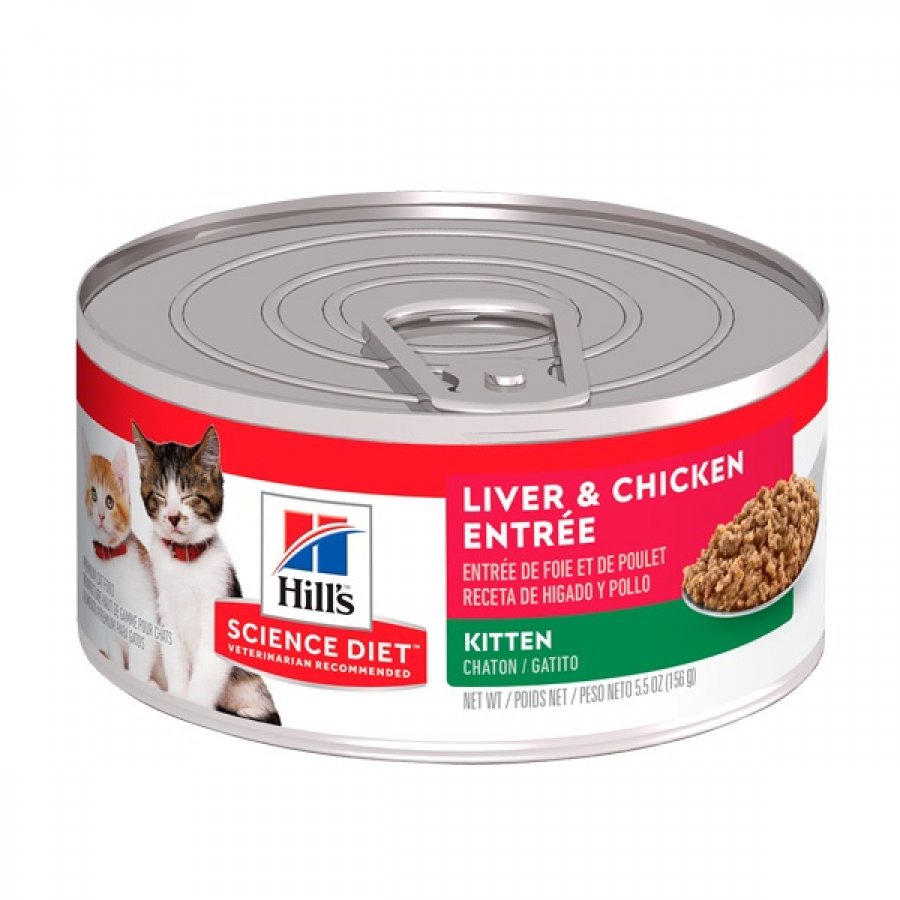 Hills lata kitten liver & pollo alimento húmedo para gatos 156 GR, , large image number null