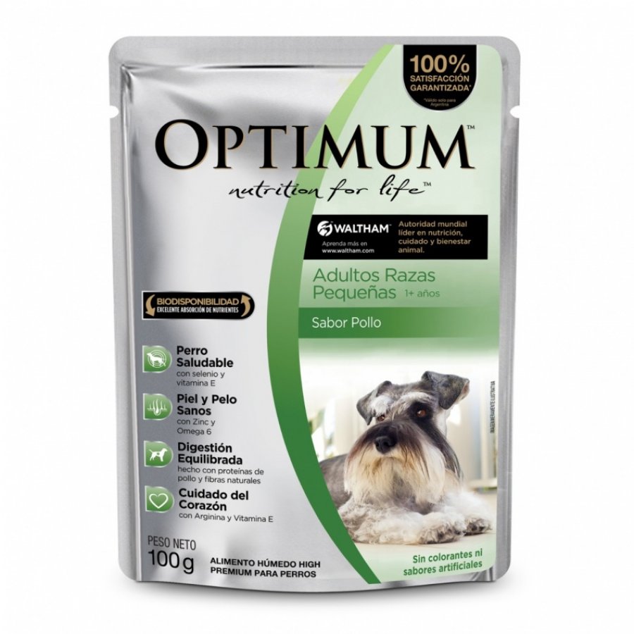 Optimum pouch adulto razas pequeñas pollo 100 GR, , large image number null