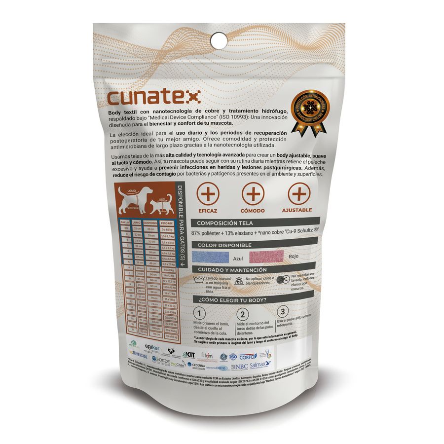 Body azul con nano cobre para perros, , large image number null