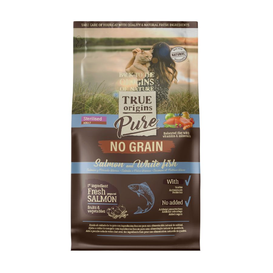 True Origins Cat Adult Sterelised Salmon Grain Free alimento para gato, , large image number null