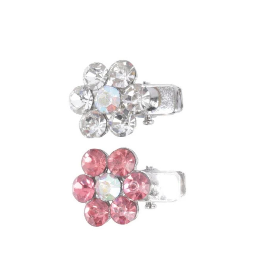 Mpets Set clips con forma de flores para cabello para mascotas