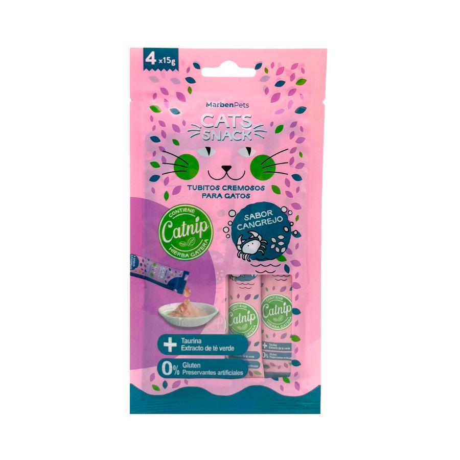Snack cremoso para gatos sabor cangrejo con catnip 80GR, , large image number null