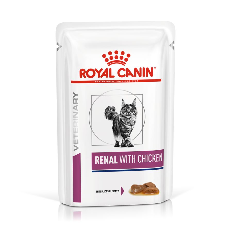 Royal canin adulto renal pollo alimento húmedo para gatos 85GR, , large image number null