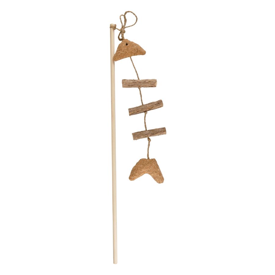 Flamingo Caña con pez de madera para gatos 45cm, , large image number null
