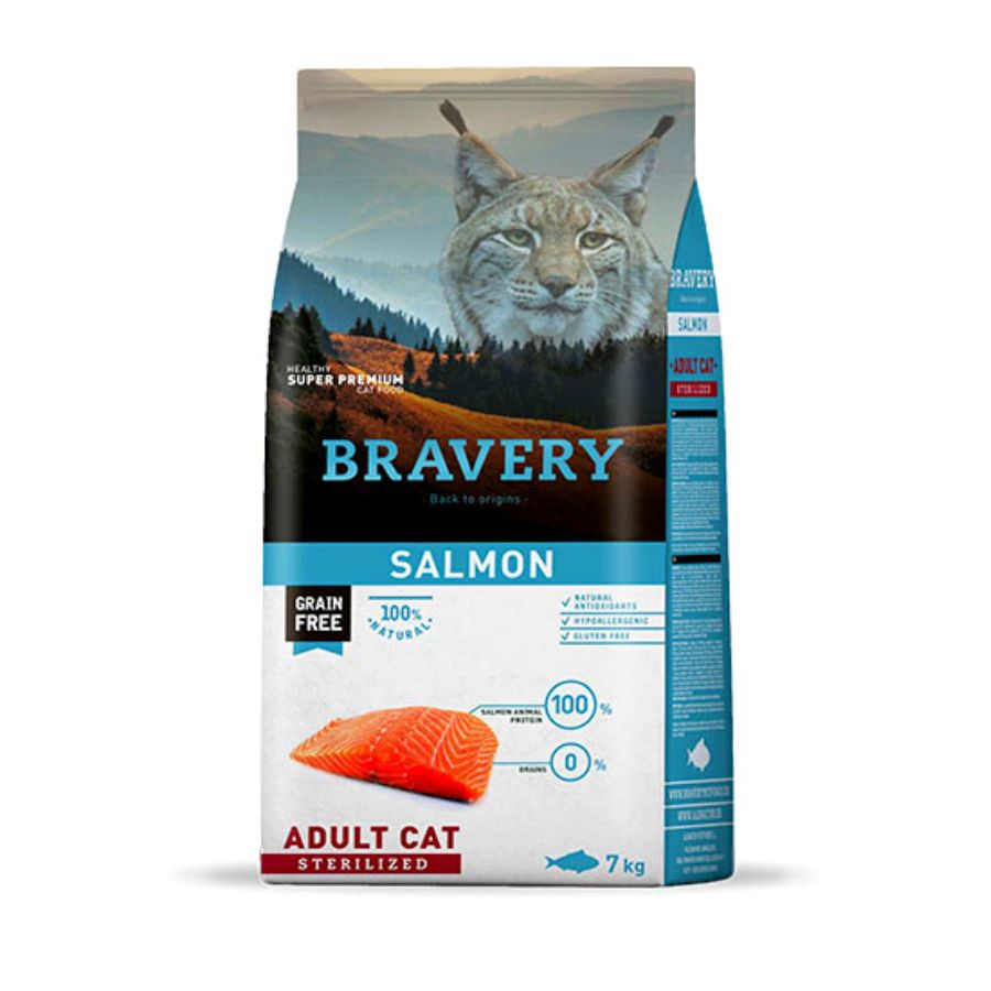 Bravery Salmon Adult Cat Sterilized alimento para gato, , large image number null