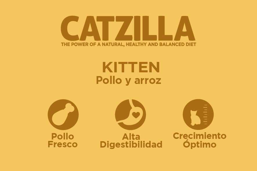 Catzilla kitten pollo alimento seco para gatos, , large image number null