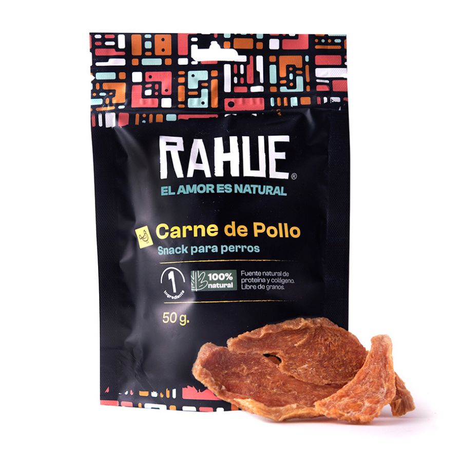 Carne de pollo rahue snack natural para perros 50 GR