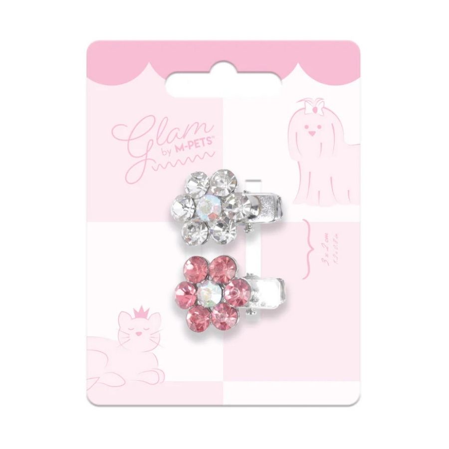 Mpets Set clips con forma de flores para cabello para mascotas, , large image number null