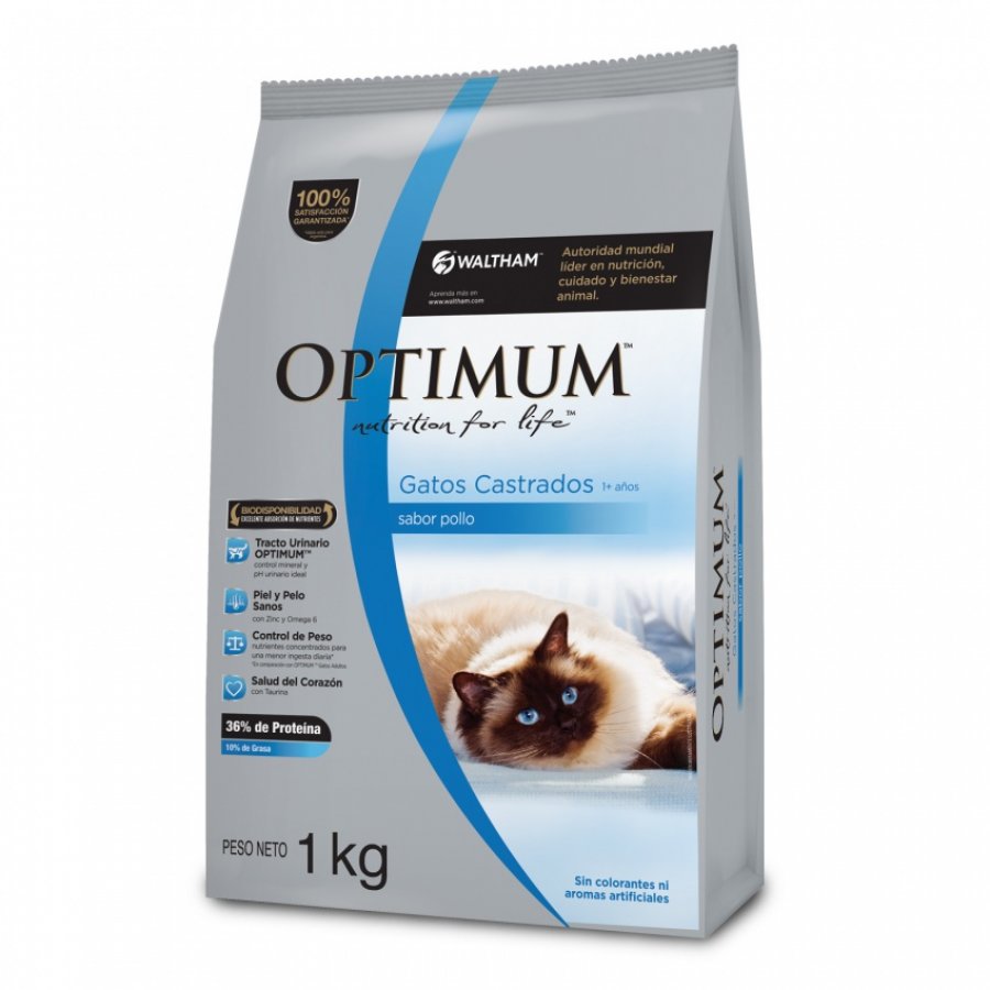 Optimum Castrado sabor Pollo alimento para gatos, , large image number null