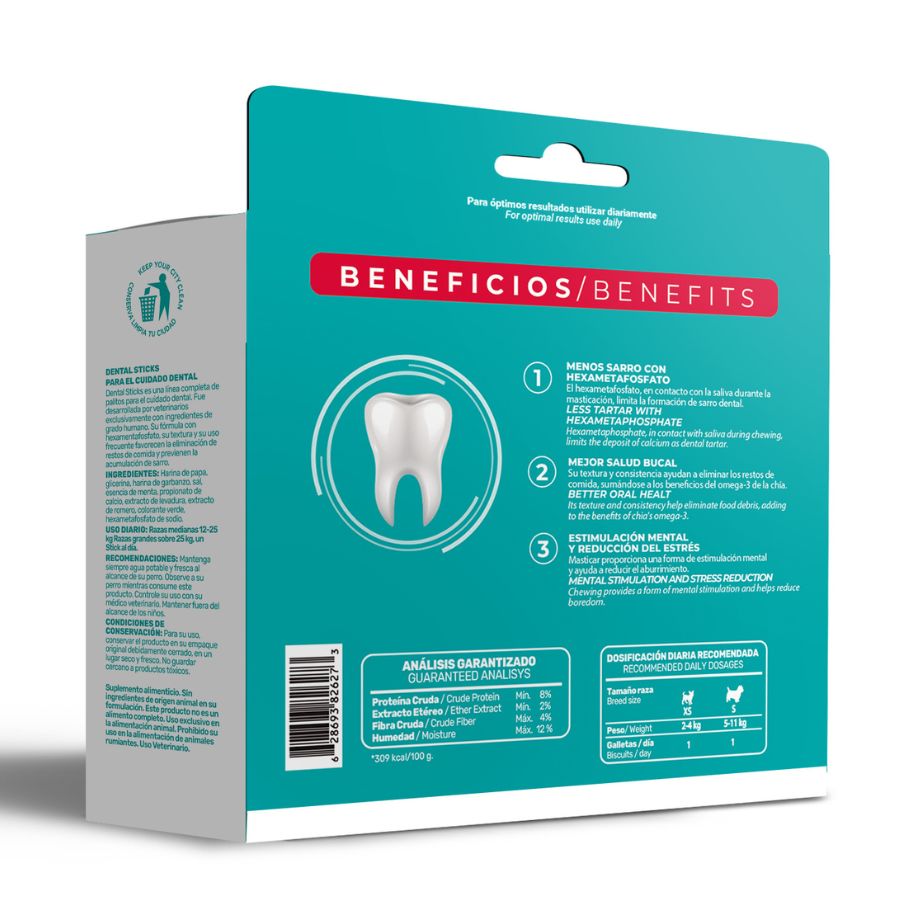 Stick dental plus para perros 28und sabor carne, , large image number null