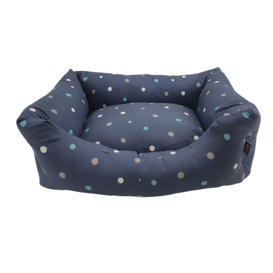 Leeby Cama Desfundable Azul con diseño de puntos para perros, , large image number null