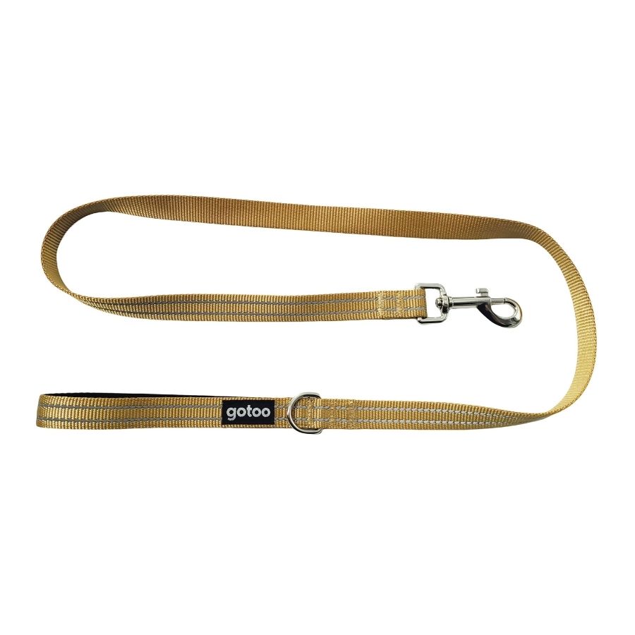 Correa beige reflectante con asa acolchada para perros, , large image number null