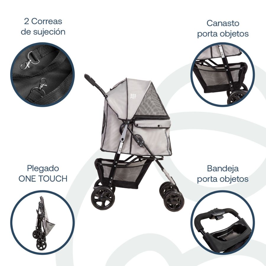 Bebesit coche para mascotas plegable pro negro, , large image number null