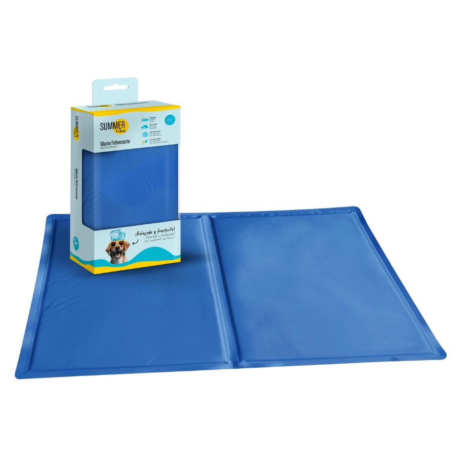 Manta refrescante azul para mascotas