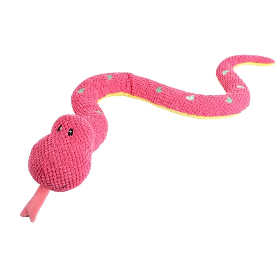 Serpiente gigante de peluche rosa para perros, , large image number null