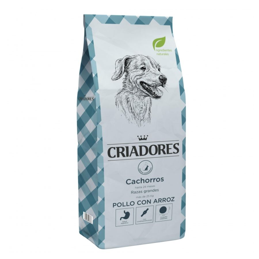 Criadores cachorro pollo con arroz raza grande 15 KG alimento para perro, , large image number null