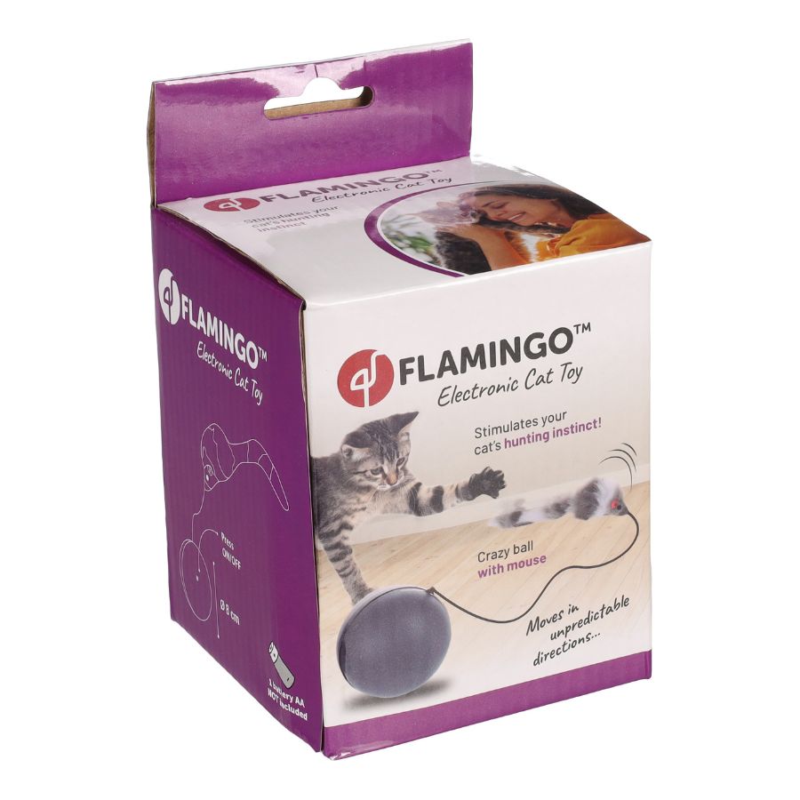 Boula moving ball with mouse grey diameter 8cm, , large image number null