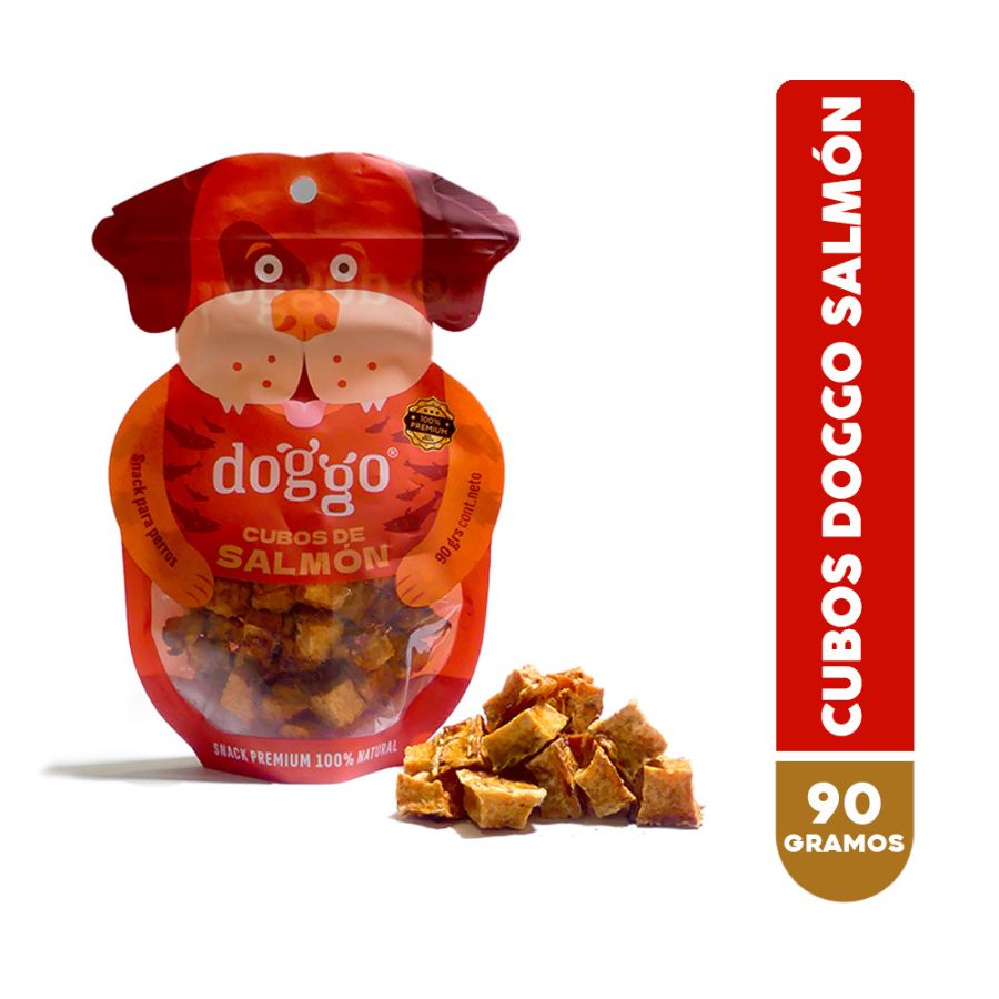 Doggo Snack premium para perros de cubos de salm&oacute;n 90GR