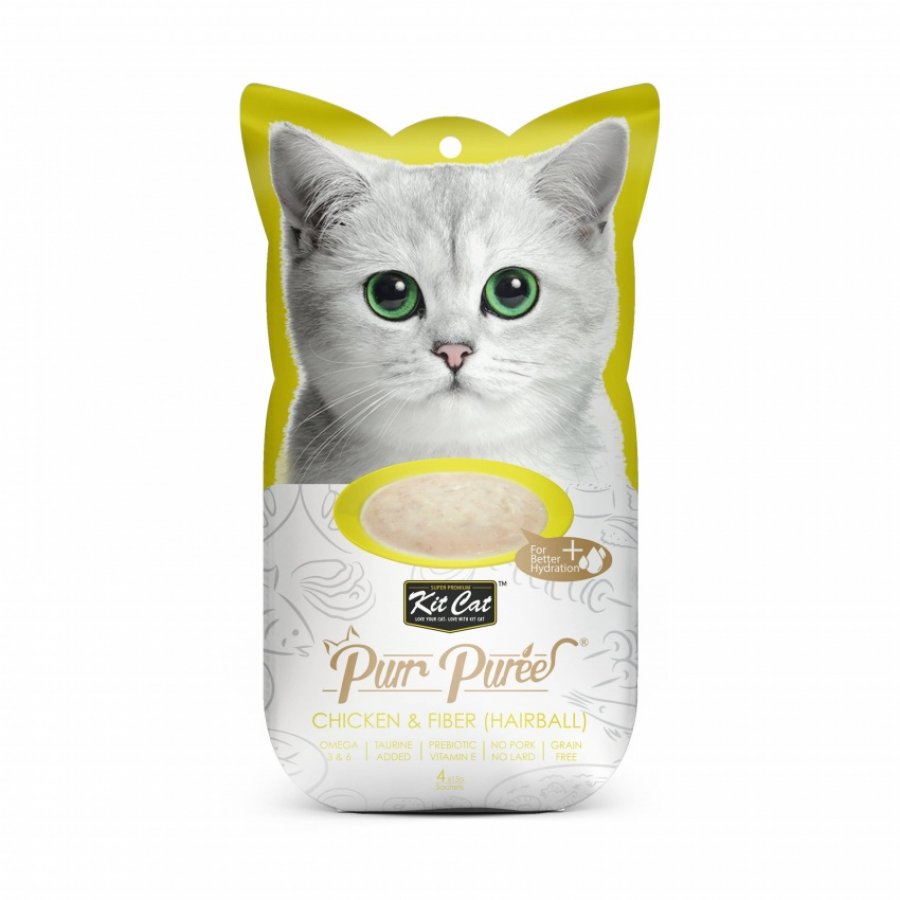 Kit-cat purr puree chicken & fiber (hairball) 60 GR, , large image number null